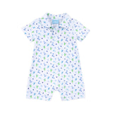 Western Cowboy Blue Polo Romper