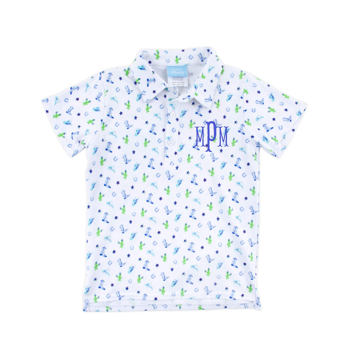 Western Cowboy Blue Polo