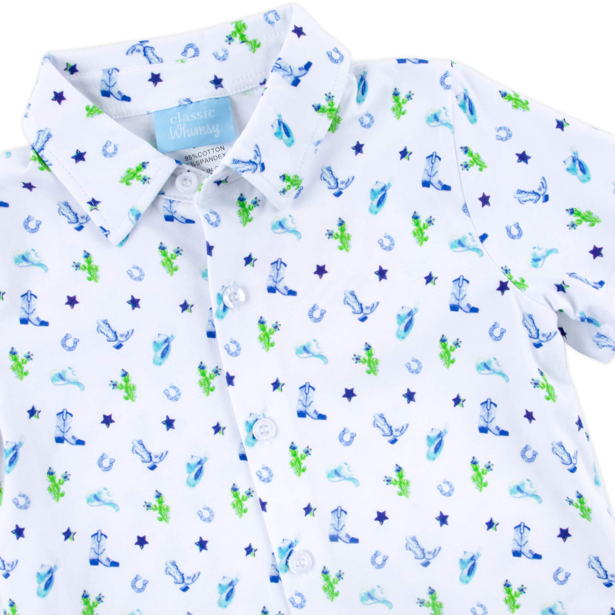 Western Cowboy Blue Knit Button Down Shirt