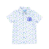 Western Cowboy Blue Knit Button Down Shirt