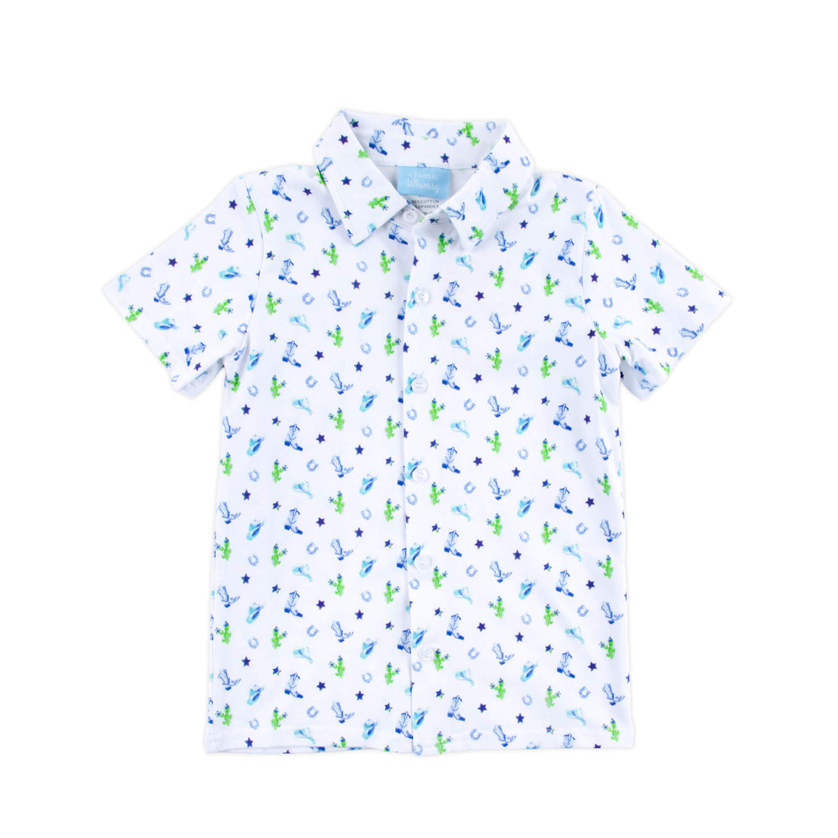 Western Cowboy Blue Knit Button Down Shirt