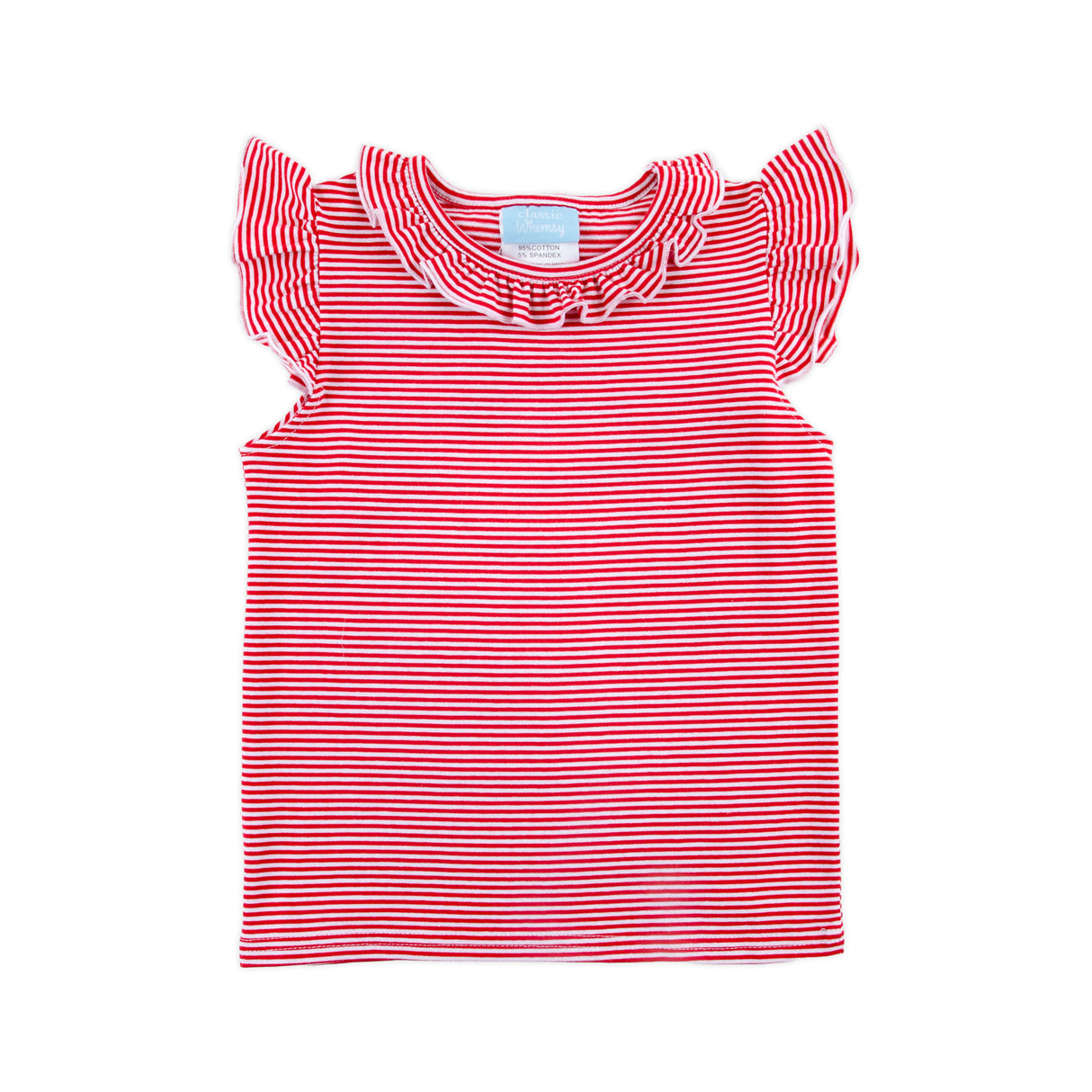 Red Stripe Ruffle Top