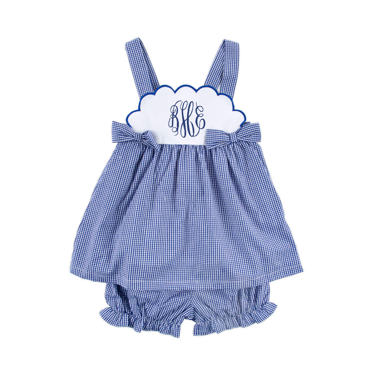 Royal Blue Gingham Tess Bloomer Set