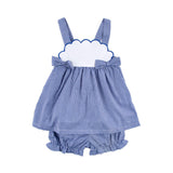 Royal Blue Gingham Tess Bloomer Set