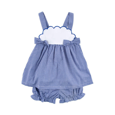 Royal Blue Gingham Tess Bloomer Set
