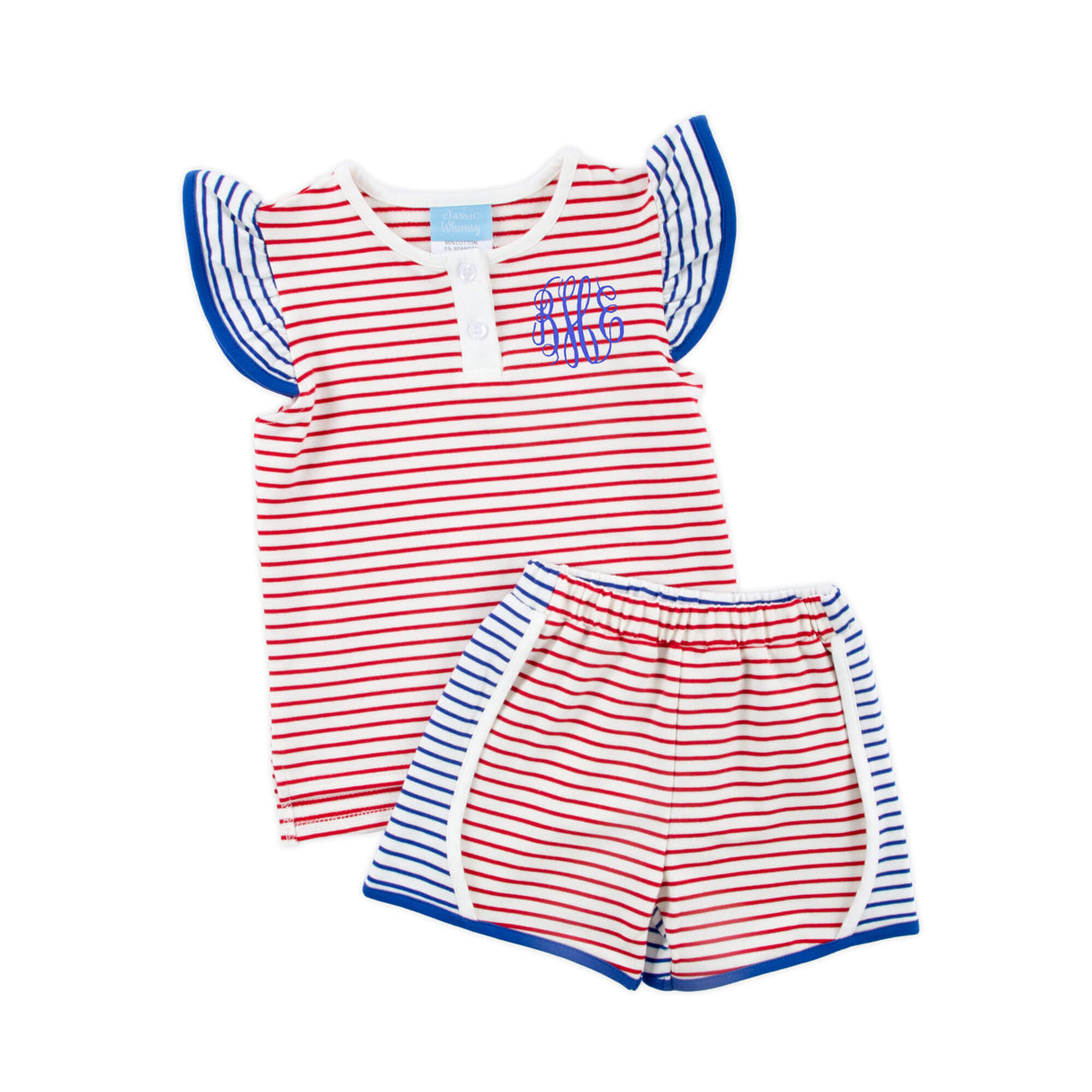 Patriotic Colorblock Jade Short Set