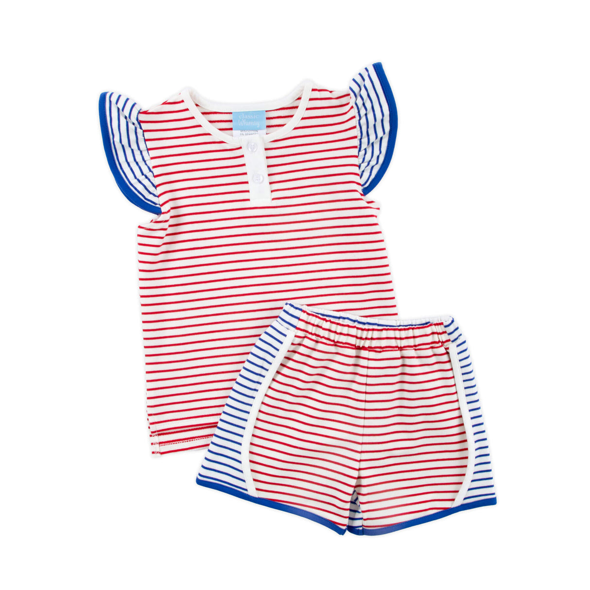 Patriotic Colorblock Jade Short Set