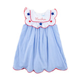 Gleaming Stars Blue Gingham Lacey Dress