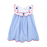 Gleaming Stars Blue Gingham Lacey Dress