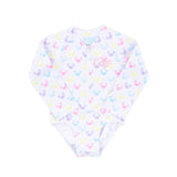 Pastel Mouse Ears Print Rash Guard Swimsuit