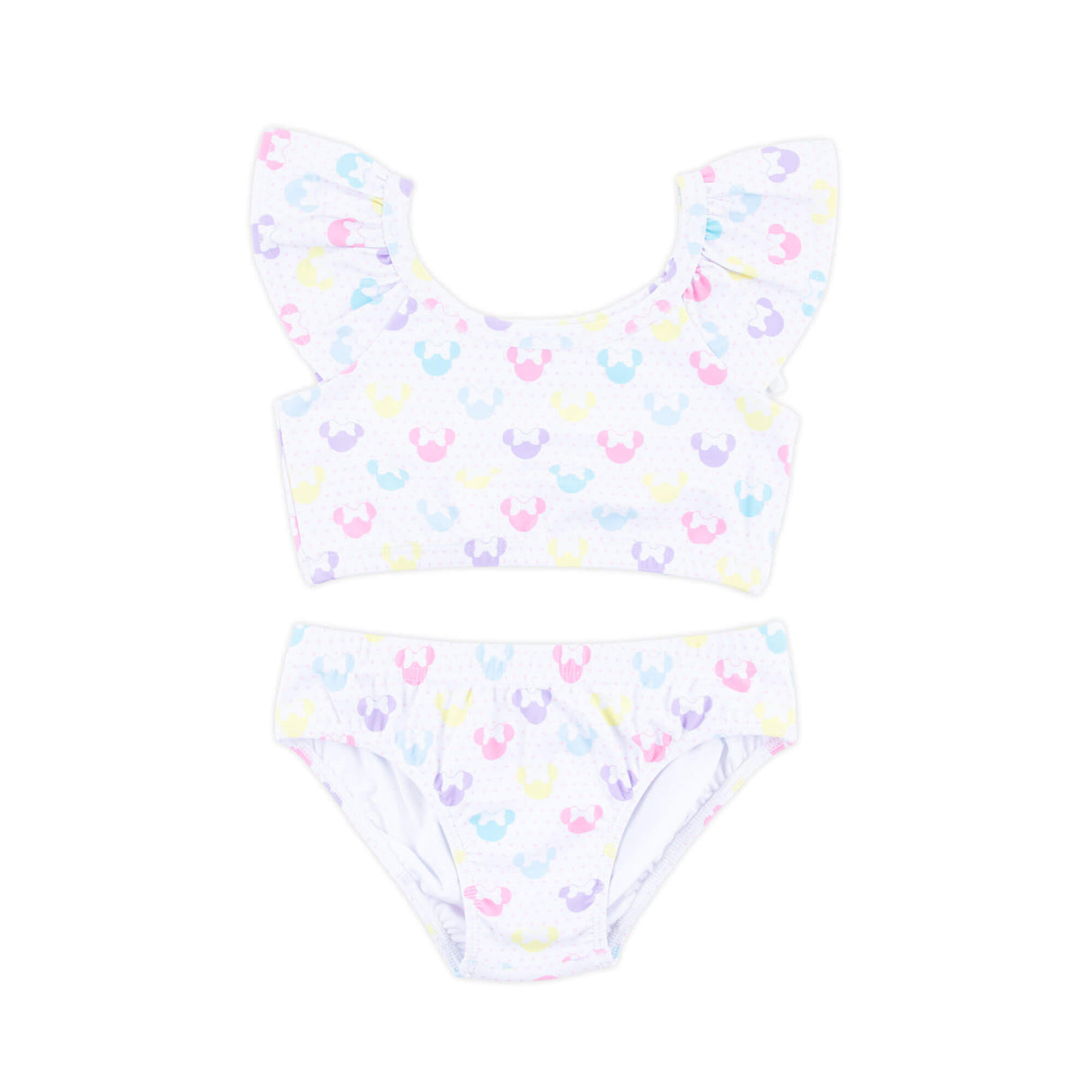 Pastel Mouse Ears Print Two Piece Swimsuit
