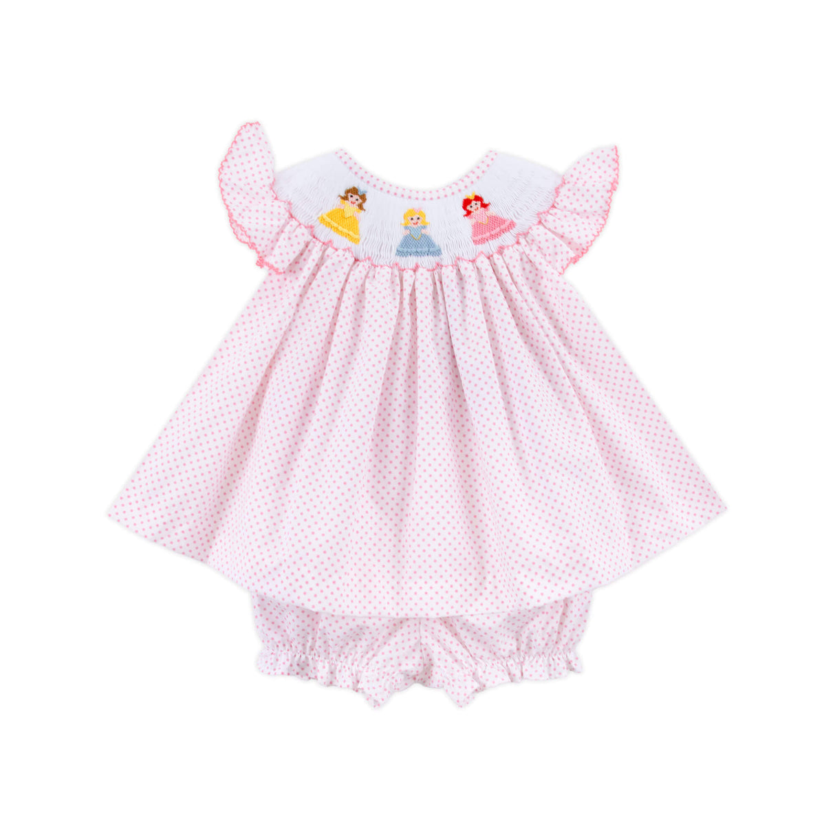 Pretty Princess Smocked Polka Dot Bloomer Set