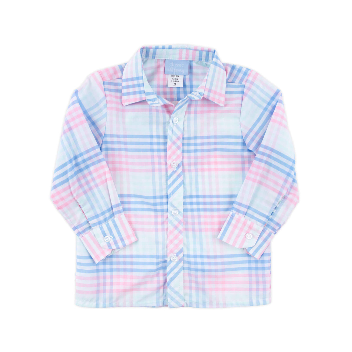 Pastel Plaid Button Down Shirt