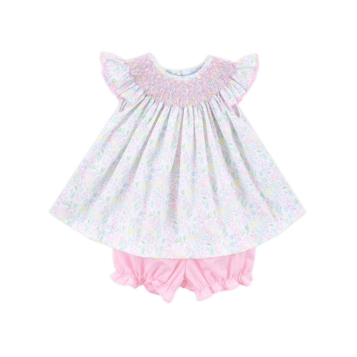 Botanical Beauty Smocked Angel Sleeve Bloomer Set