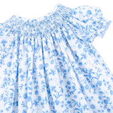 Blue Floral Haven Smocked Bishop Dress