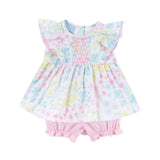 Sweet Floral Smocked Rachel Bloomer Set