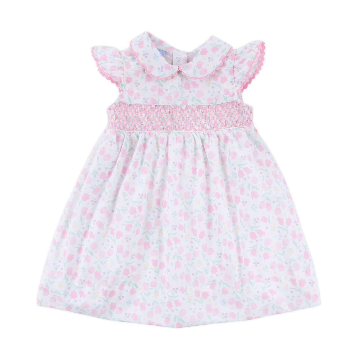Adorable Tulip Floral Smocked Collared Dress