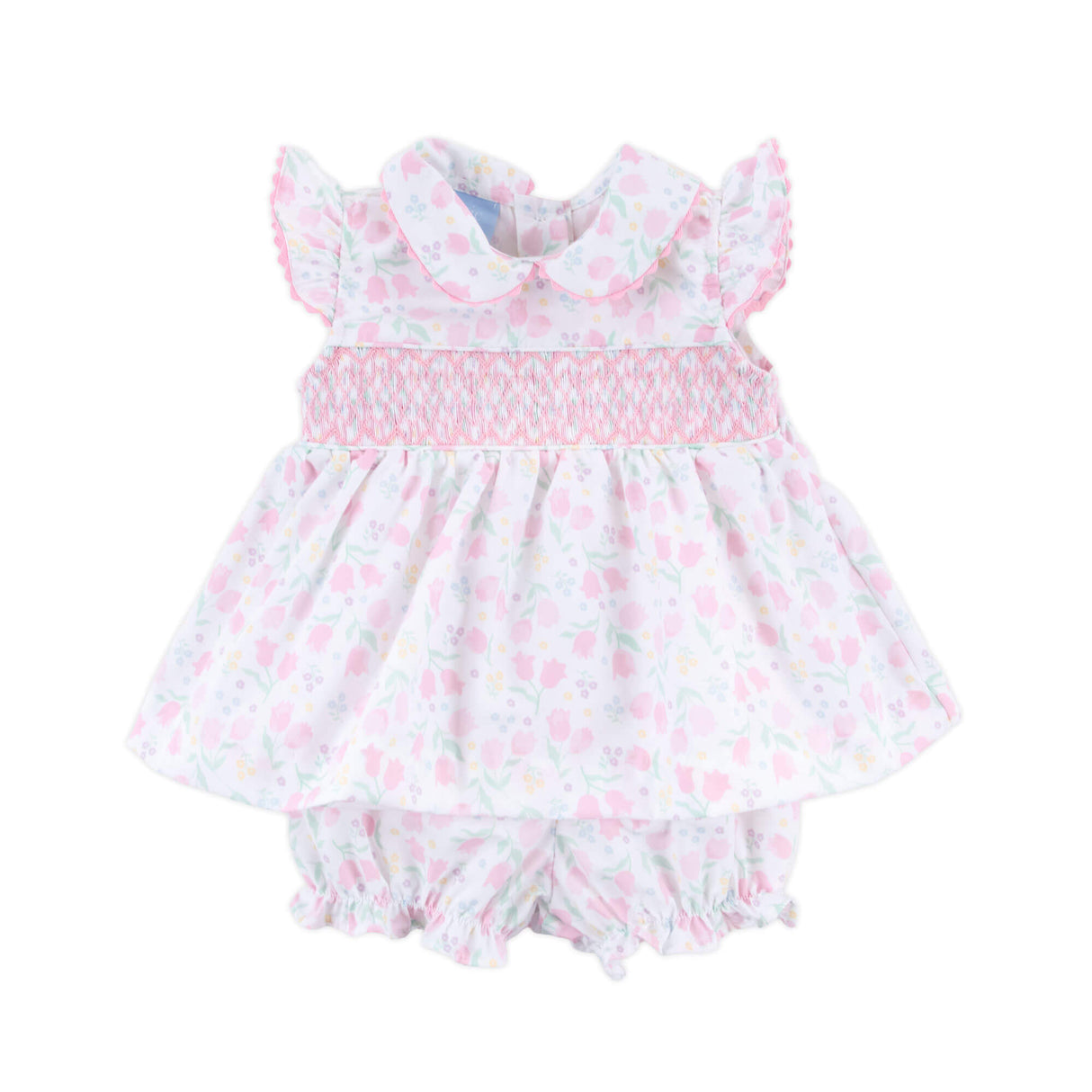 Adorable Tulip Floral Collared Bloomer Set