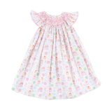 Birthday Party Smocked Angel Sleeve Dress
