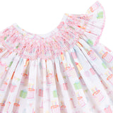 Birthday Party Smocked Angel Sleeve Bloomer Set