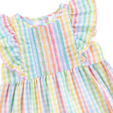 Colorful Multi Plaid Smocked Rachel Bloomer Set