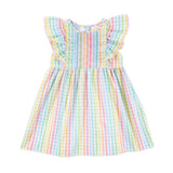 Colorful Multi Plaid Smocked Rachel Dress