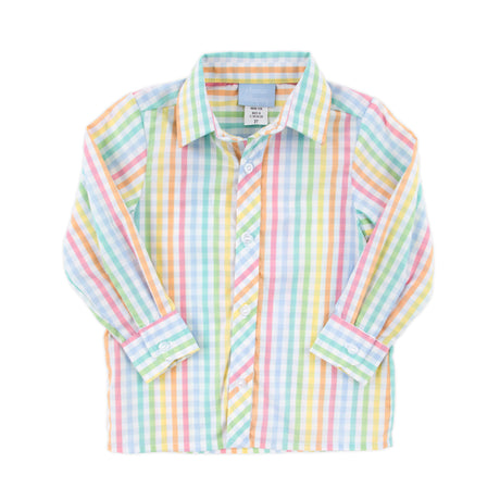 Colorful Multi Plaid Button Down Shirt