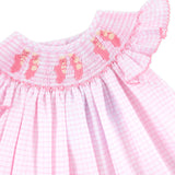 Ballet Smocked Pink Windowpane Angel Sleeve Dress