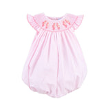 Ballet Smocked Pink Windowpane Angel Sleeve Bubble