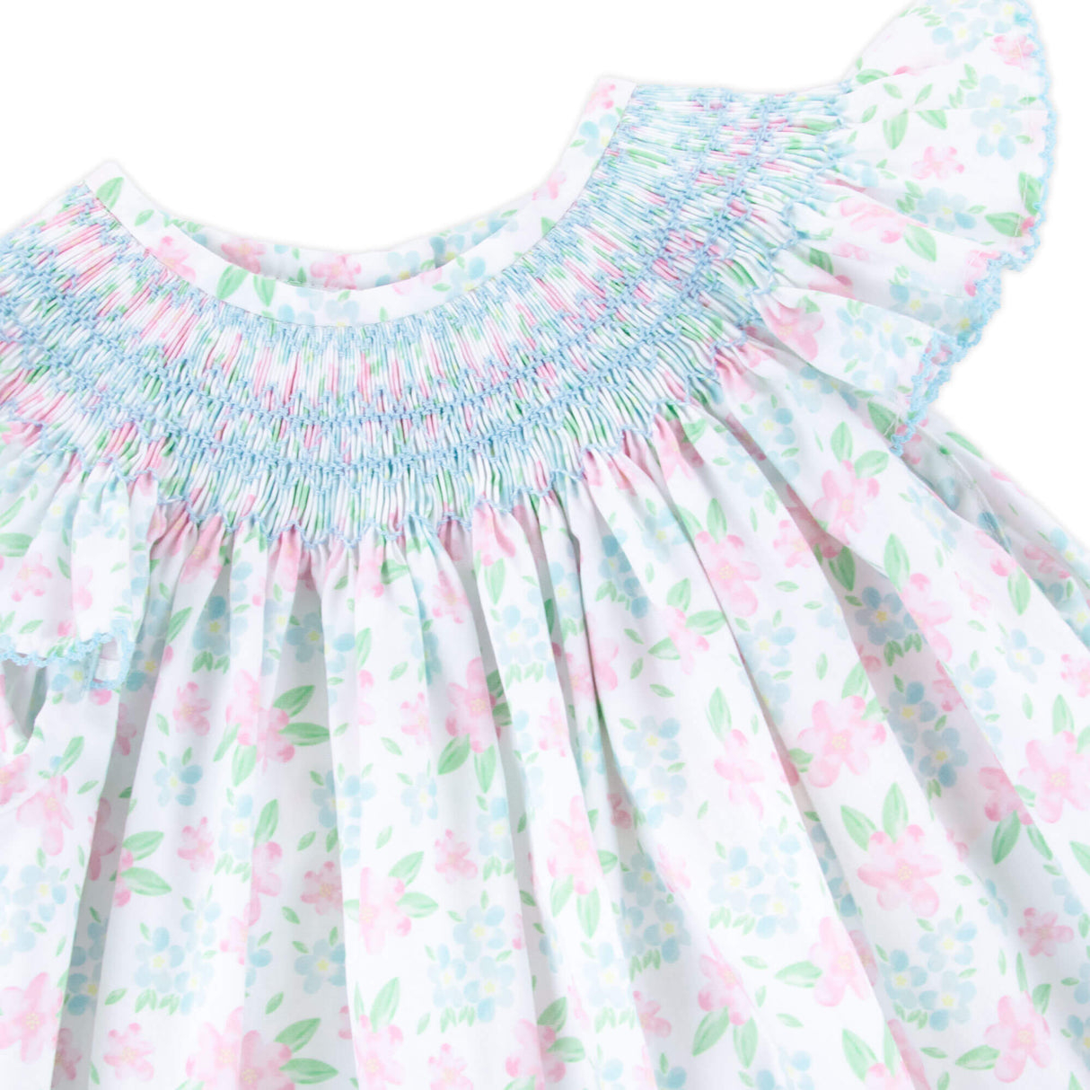 Floral Frenzy Smocked Angel Sleeve Bubble