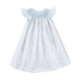 Floral Frenzy Smocked Angel Sleeve Dress