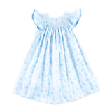 Nautical Blue Sailboat Smocked Angel Sleeve Dress