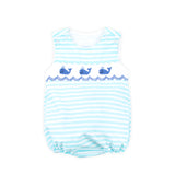 Pacific Whale Smocked Mint Stripe Sun Bubble