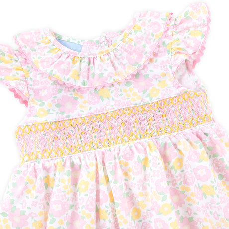 Blissful Garden Smocked Ruffle Collared Dress