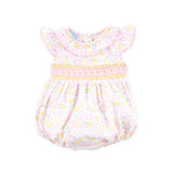 Blissful Garden Smocked Ruffle Collared Bubble