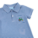 Tractor Navy Stripe Polo Romper