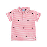 Mouse Ears Schiffli Red Stripe Polo