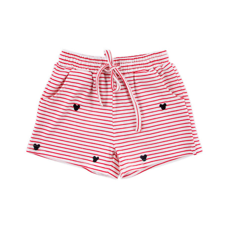Mouse Ears Schiffli Red Stripe Shorts