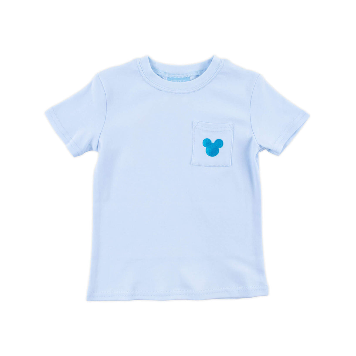 Mouse Ears Light Blue Short Sleeve Pocket Shirt