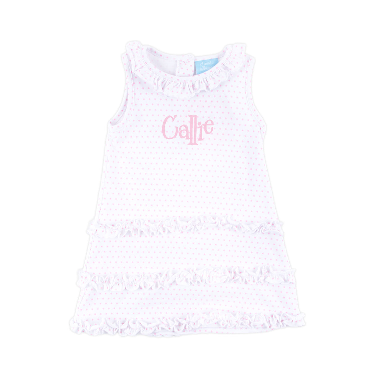 Pink Polka Dot Ruffle Dress