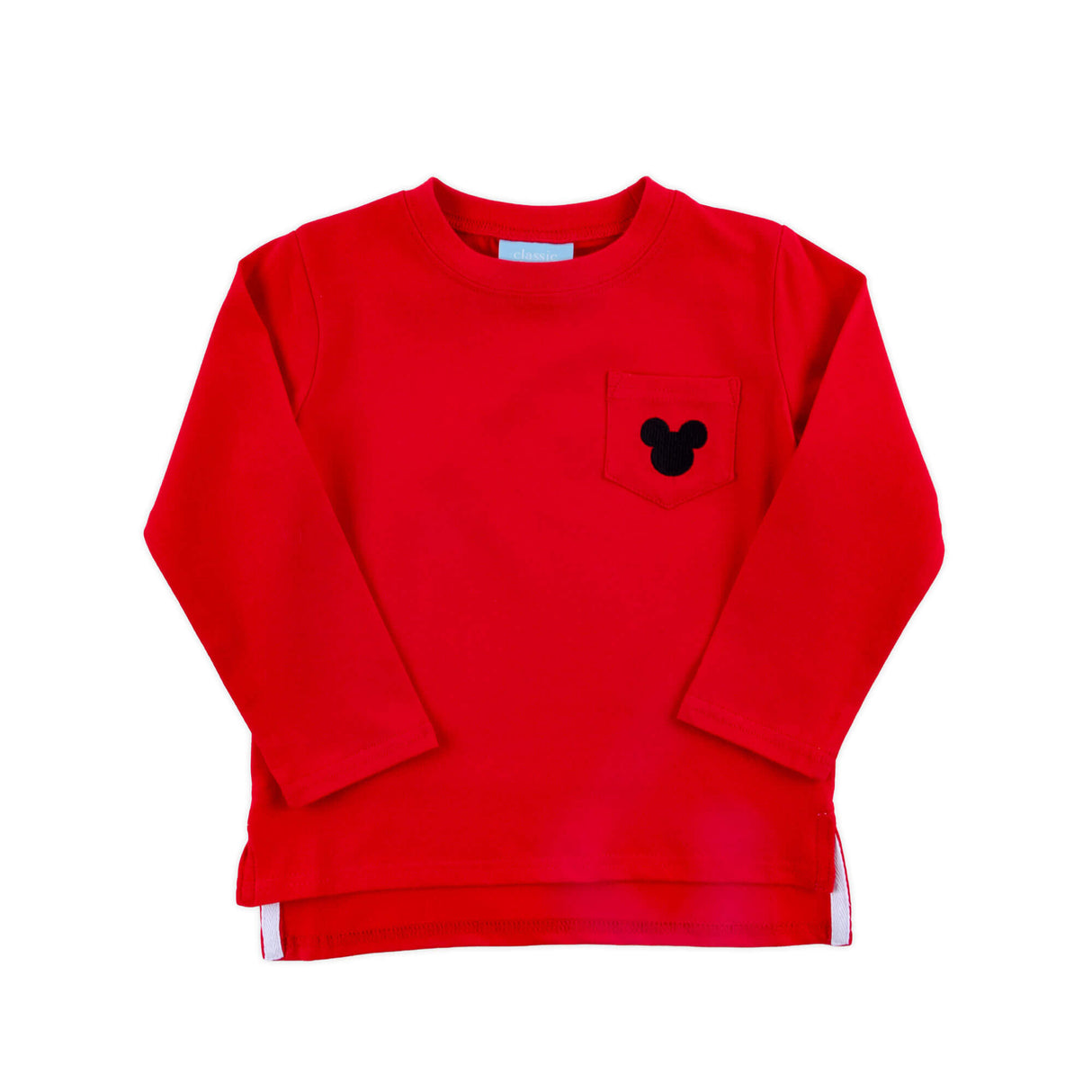 Mouse Ears Red Long Sleeve Pocket Shirt