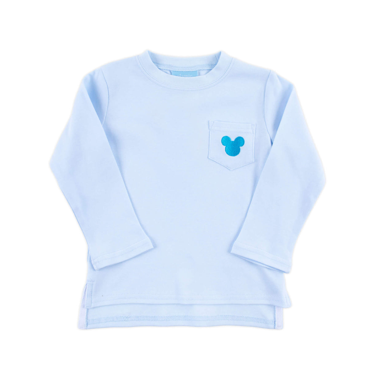 Mouse Ears Light Blue Long Sleeve Pocket Shirt