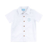 White Short Sleeve Button Down Shirt