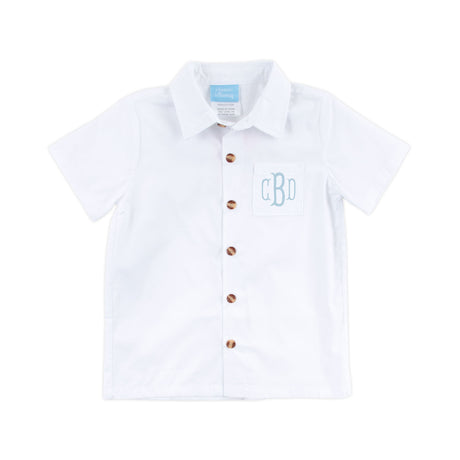 White Short Sleeve Button Down Shirt