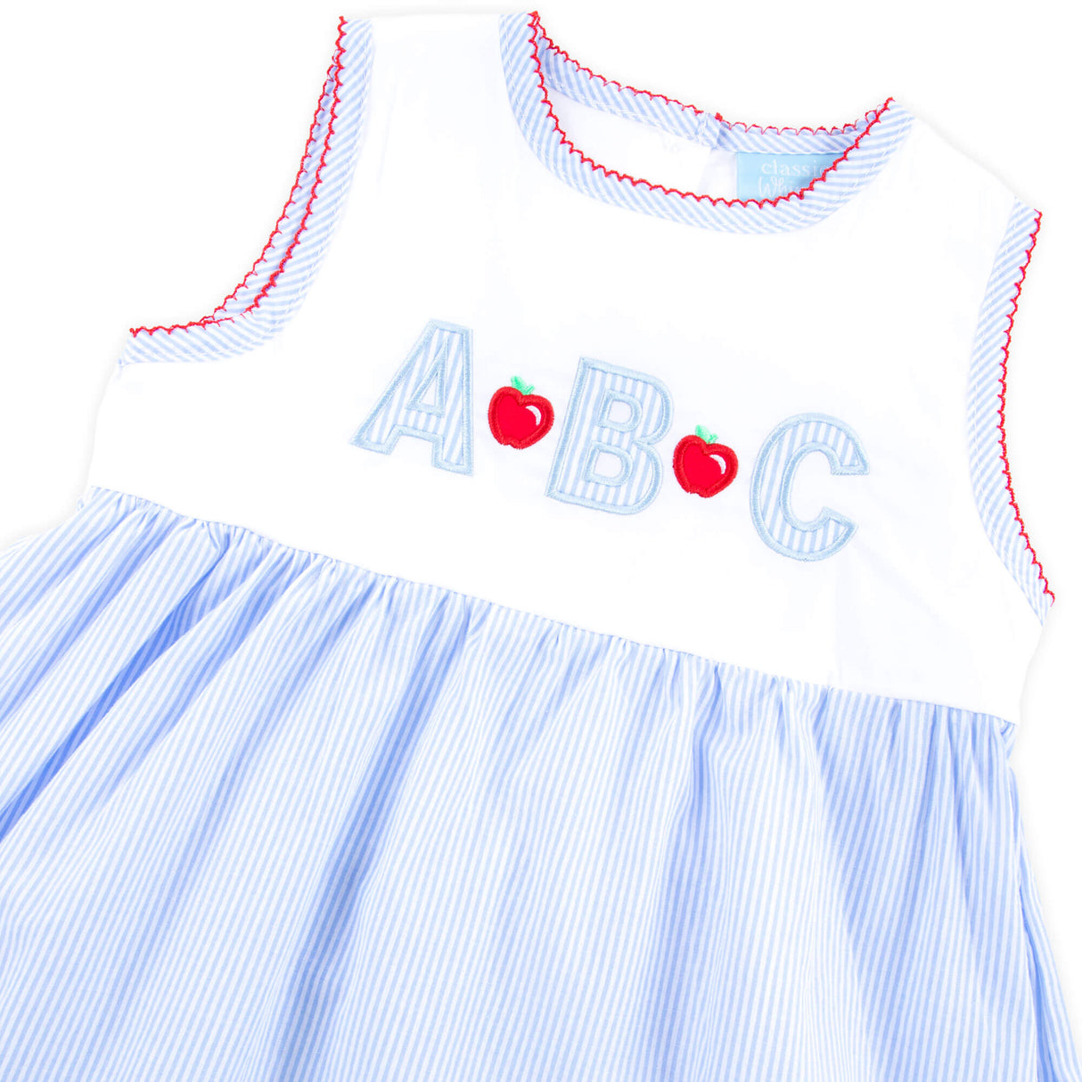ABC & Apple Light Blue Stripe Avery Short Set