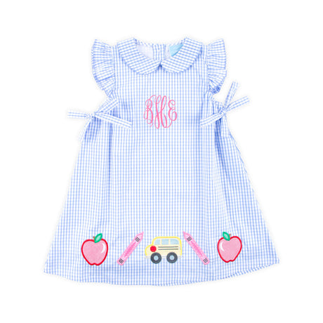 School Adventure Blue Windowpane Grace Dress