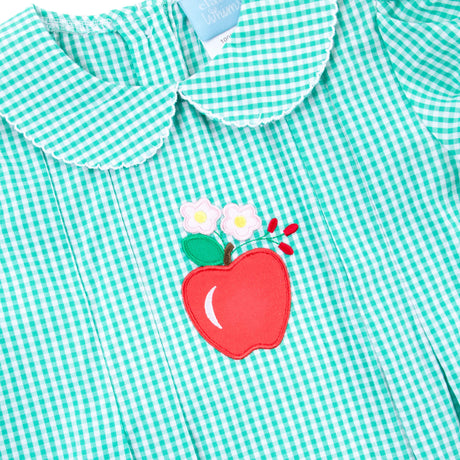 Apple Blossom Turquoise Gingham Shelby Dress