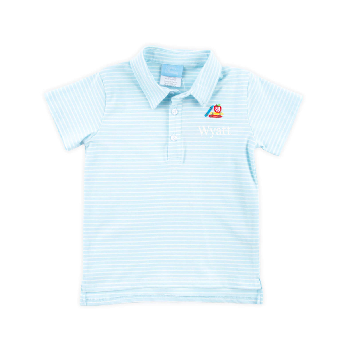 Bright Crayons Light Blue Stripe Polo