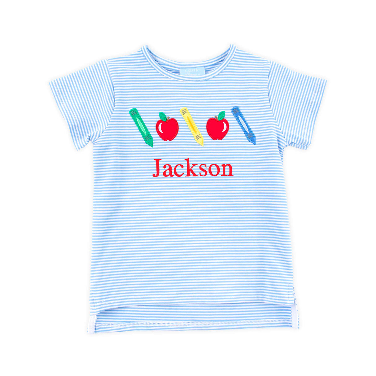 School Time Blue Stripe Short Sleeve Shirt