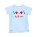 School Time Blue Stripe Short Sleeve Shirt